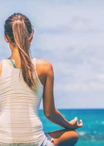A woman on a wellness retreat